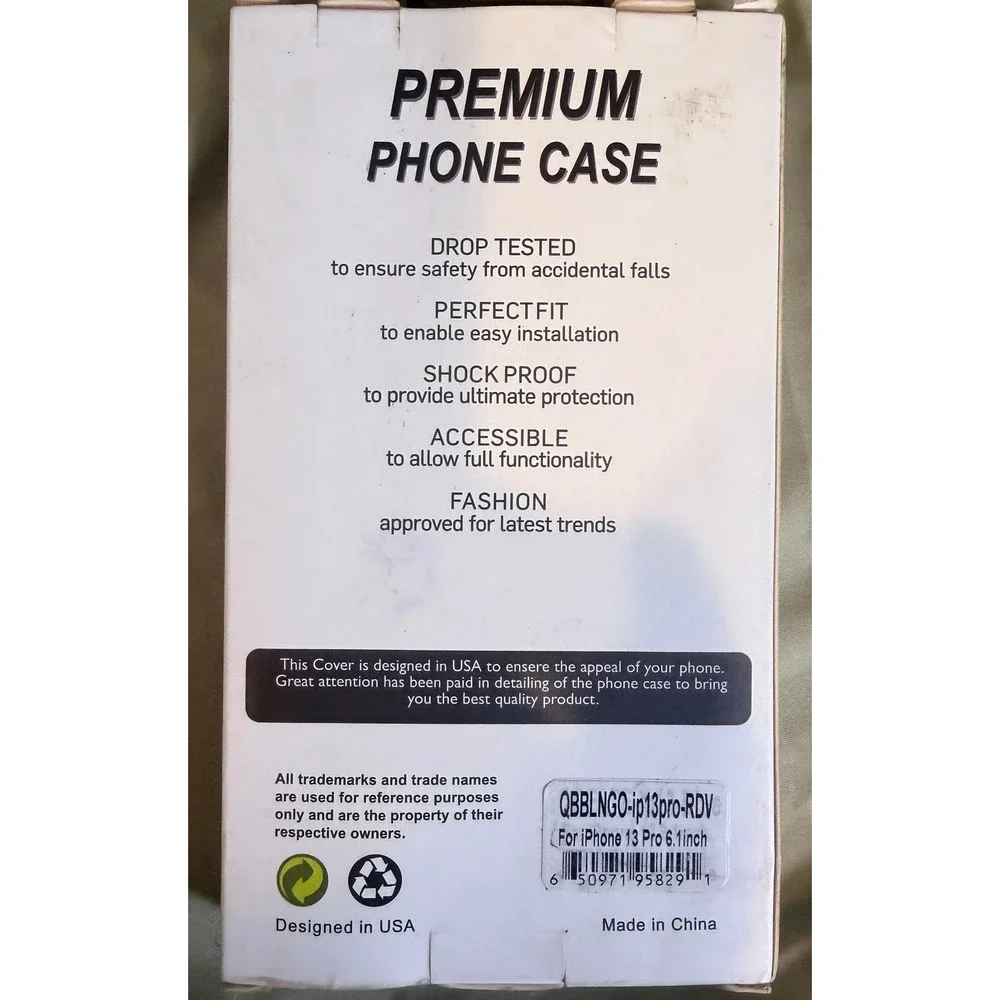 Red Rhinestone Bling Case for iPhone 13 Pro 6.1 Silver V Logo Crystal Cover NEW